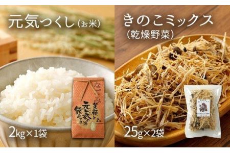 お米 なごみセット 元気つくし2kg 乾燥野菜 3種150g
