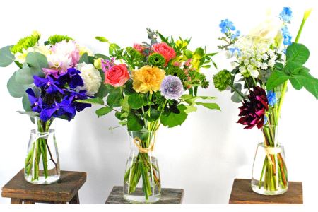 【6回定期便】”松竹梅の梅セット”届いたら、いつもの花瓶に入れるだけ！簡単管理の おしゃれ ブーケ ♪初回 花瓶 付き、毎回延命剤付き！！ 花 生花 花束