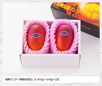 【令和9年発送】【宮崎県産完熟マンゴー】果実の宝石　3L×2玉 【 果物 フルーツ マンゴー 宮崎県産 みやざきマンゴー 先行予約 数量限定 期間限定 】 