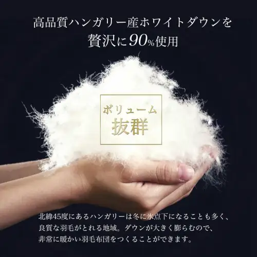 【ピンク】羽毛布団 ダブルサイズ ハンガリーホワイトダウン90％ 掛布団 アクア