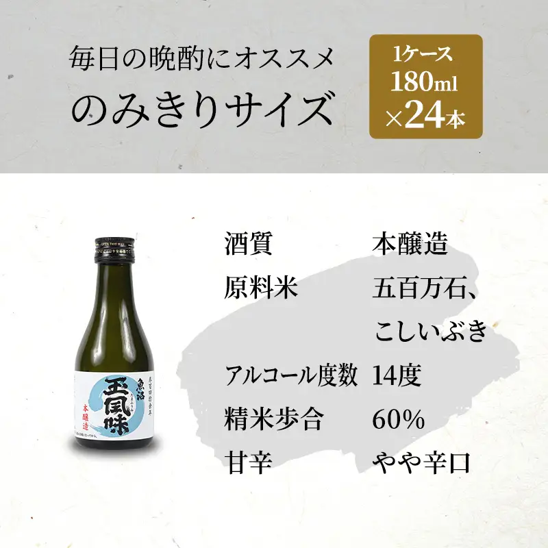 【IWC2024 ゴールドメダル&トロフィー受賞酒】魚沼 玉風味 180ml×24本 1ケース セット お酒 日本酒 本醸造酒 