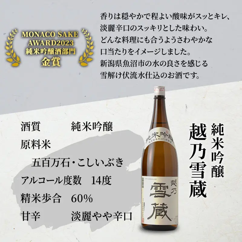 日本酒 金賞 プラチナ賞 純米大吟醸 目黒五郎助 純米吟醸 越乃雪蔵 2本 セット |日本酒