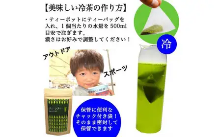 八女茶 深蒸し茶の粉で作った水出し緑茶30個入り　008-040