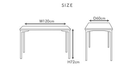 パソコンデスク シンプル デスク WAAKdesk TypeA 120 天板ウォールナット｜脚グレー