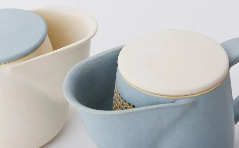 【晋六窯】PELICAN TEA POT/BLUE＆CUP(色違いのCUP 2個)｜京都 急須 食器 急須
