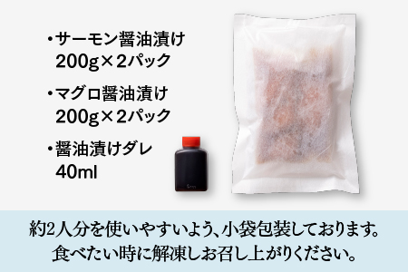 A1427.ぶっかけ海鮮！サーモン＆マグロの漬けセット