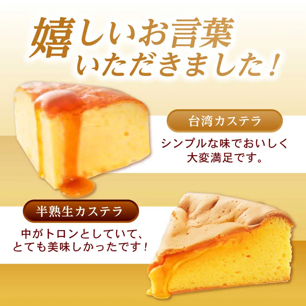 【話題のカステラ2種をご自宅で】半熟生カステラ・台湾カステラ お試しセット / カステラ かすてら 生カステラ 台湾カステラ / 諫早市 / 株式会社菓秀苑森長 [AHAG001]