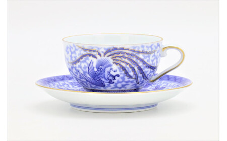 有田焼 禁裡御用（宮内庁）窯元 辻精磁社 【梓】浜茄子鳳凰紋 組碗揃 ba005