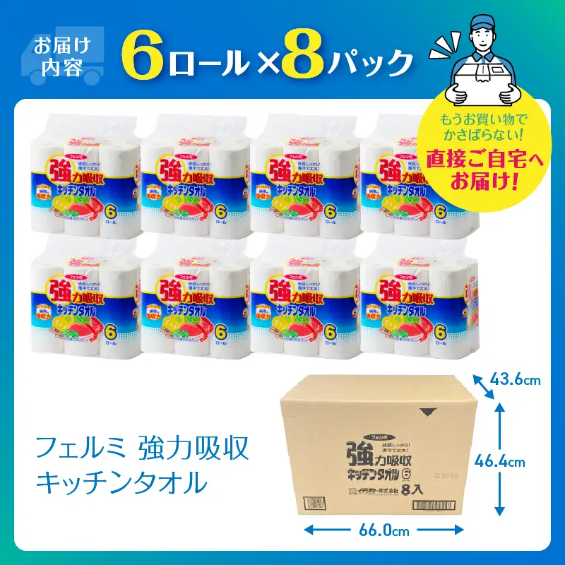 強力吸収 キッチンタオル フェルミキッチンタオル 48個[sf002-119]