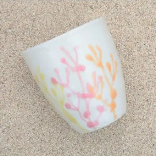 【datta.沖縄南の島陶芸工房】珊瑚タンブラー 純白（ペアセット）