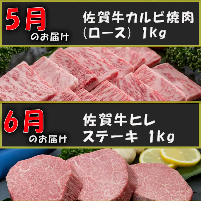 【定期便全12回】佐賀牛定期便「ロースブロック・ヒレステーキ(3回)・ローストビーフ(3回)・すき焼き用(ロース）・しゃぶしゃぶ用(ロース)・カルビ焼肉(ロース)・サーロイン・赤身ももブロック」 毎月発送いたします! ハンバーグ ステーキ