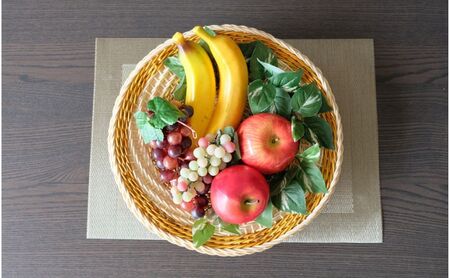 籐かご浅皿 らせん カラーラタン彩都 籐かご浅皿【大】