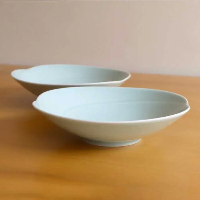 【白山陶器】ともえ多用浅鉢 青白釉 2枚セット 食器 皿 【波佐見焼】[TA107] 波佐見焼