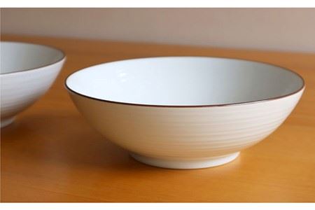 【白山陶器】【どんぶり】白磁千段 7寸平鉢 2ピースセット 【波佐見焼】[TA113] どんぶり
