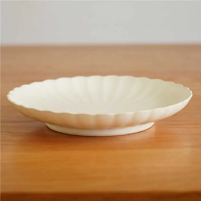 【波佐見焼】花しのぎ ペア 大皿 プレート (白鼠・薄緑) 食器 皿 【団陶器】 [PB76] 波佐見焼