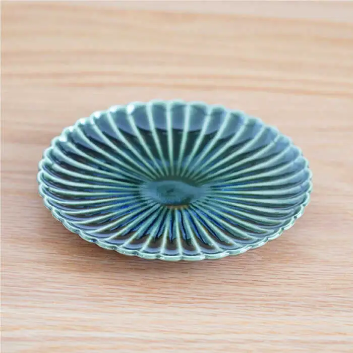 【波佐見焼】花しのぎ トリオ 取皿 プレート (織部・藍・鴬茶) 食器 皿 【団陶器】 [PB77] 波佐見焼