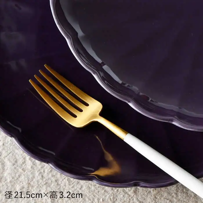 【波佐見焼】RINKA 21.5cm プレート 2枚セット 紫 食器 皿 【長十郎窯】 [AE36] 波佐見焼