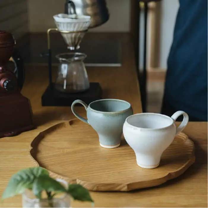 【波佐見焼】コーヒーのためのカップ コーヒーカップ tall (ホワイト・グリーン) 2色セット 食器 皿 【イロドリ】 [KE20] 波佐見焼