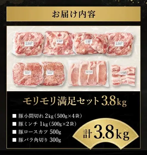 夢やまびこ豚肉モリモリ満足セット 3.8kg 豚肉