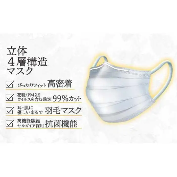 マスク（お徳用）高級国産不織布マスク（小さめ）　30枚入×3箱   (サージカルマスク)