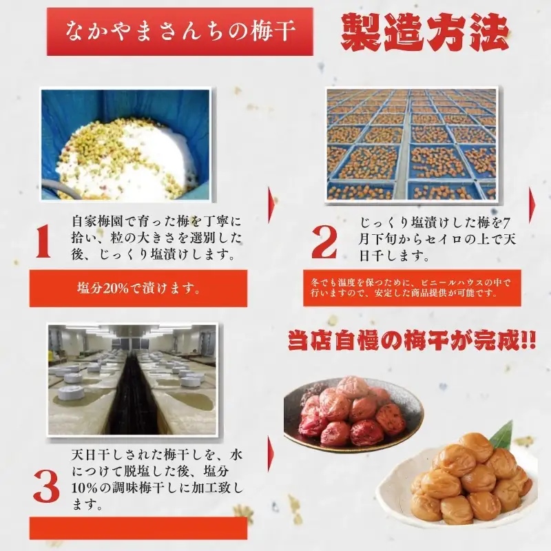 紀州南高梅　うす塩味とかつお風味セット　塩分5％（1kg×2） なかやまさんちの梅干 うめ ウメ 梅干し【nky001】
