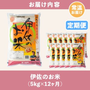 isa313 【定期便】伊佐のお米(5kg×12ヶ月・計60kg) 国産 白米 精米 伊佐米 お米 米 ごはん ご飯 ひのひかり酵素栽培【猩々農園】