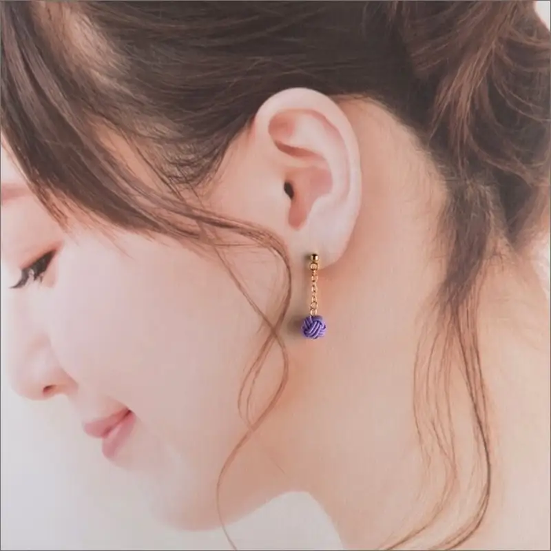 水引ピアス「桔梗」花時ピアス