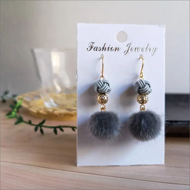 水引ピアス「グレー」花時ピアス