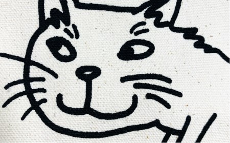 キャンパス 地 トート バッグ 「 自転車 猫 」 《糸島》【のび工房】 【いとしまごころ】[ADZ012]