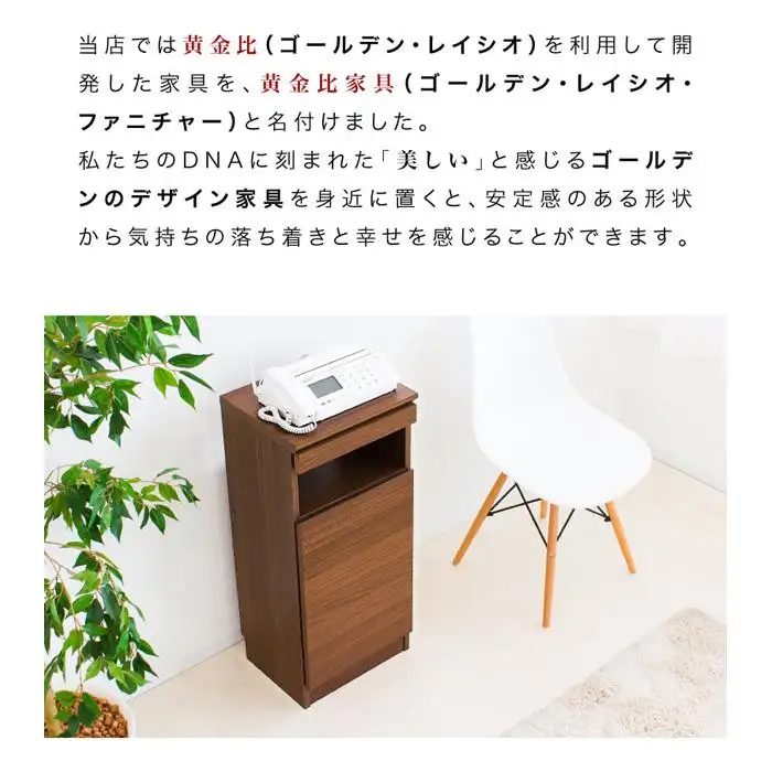 ゴールデンFAX台 扉1枚タイプ ホワイト aku100625492