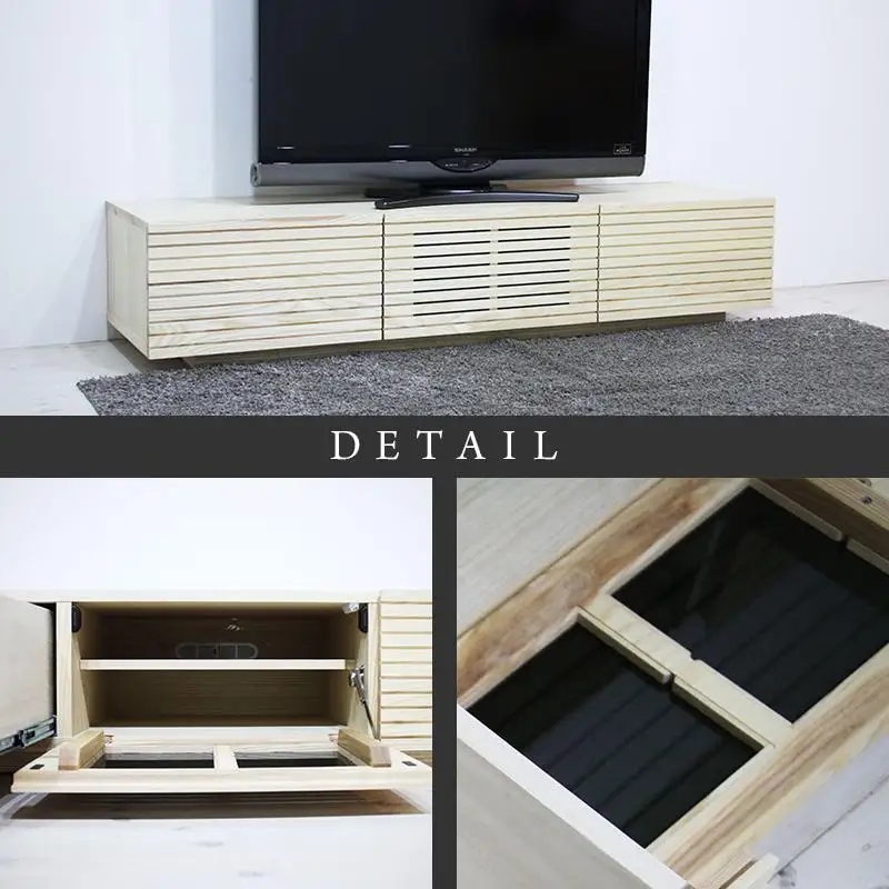 【大川家具】無垢材 テレビボード  ローボード テレビ台  TV台 風雅 幅1500  ホワイトアッシュ ナチュラル インテリア おしゃれ  収納 国産 日本製 組み立て不要 高級感  【設置付き】