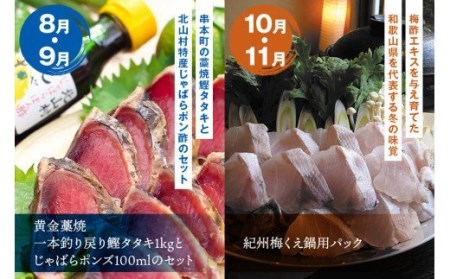 【定期便】2ヵ月に1回届く！串本町の特産品が楽しめる！串本町バラエティセット（6回分）【tkb123】