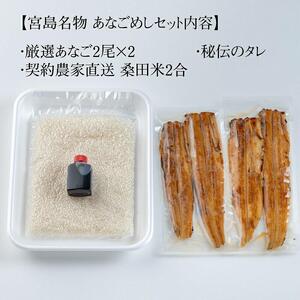 【錦水館】あなごめしセット《2尾入り》×２セット（桑田米2合・秘伝のタレ付）