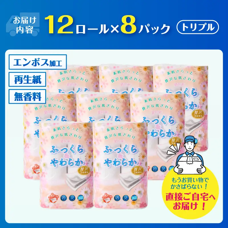 トイレットペーパー トリプル 96ロール 再生紙 トイレット [sf002-121]