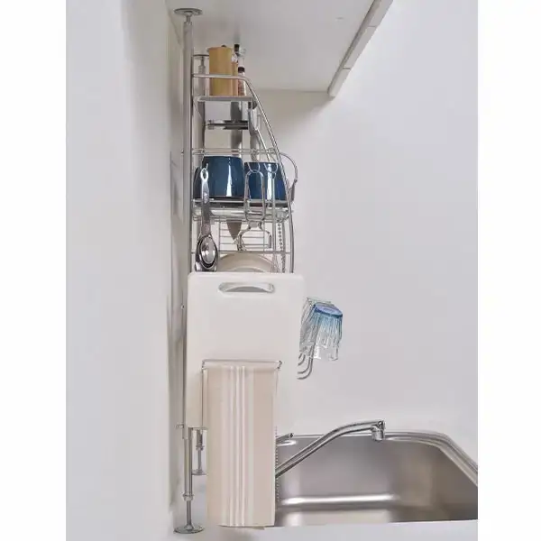 流れるつっぱり水切りラック シルバー ステンレス 燕三条製 水切り bwsSELECTION ビーワーススタイル
