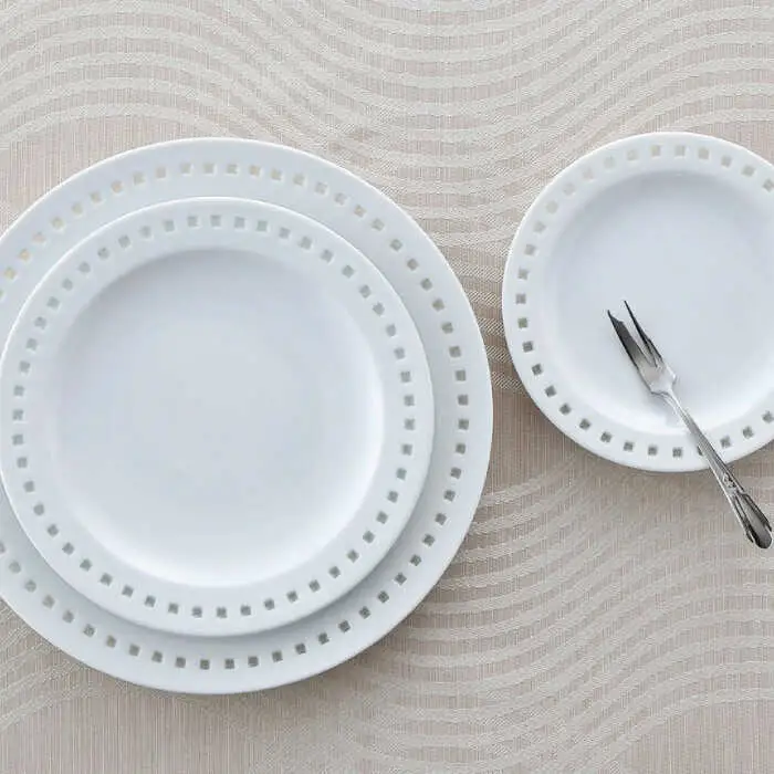 【波佐見焼】水晶ロイヤルスクエア リム プレート 3枚セット 食器 皿 【丹心窯】 [AB36]  波佐見焼