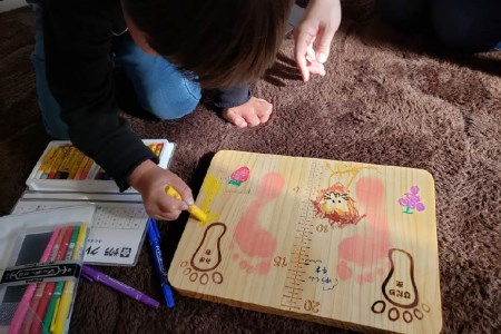 木がつなぐ 親子の思い出 天然板「あしのメモリー」A4サイズ