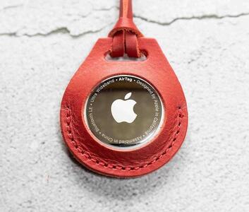 エアタグ用 ケース カバー レザー 本革 apple airtag 【レッド】