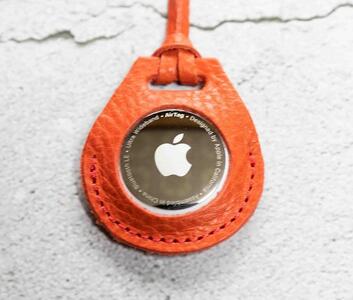 エアタグ用 ケース カバー レザー 本革 apple airtag 【レッド シュリンク】