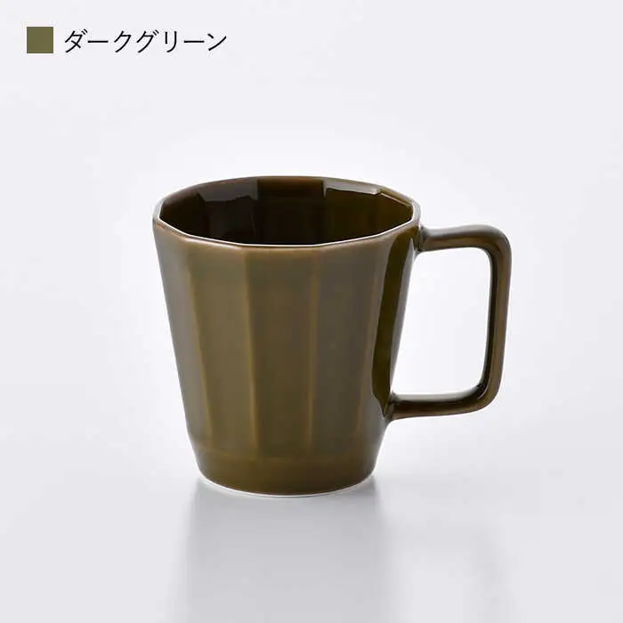 【波佐見焼】面取マグカップ アースカラー 4個セット（アメ釉・ダークグリーン・コハク・紺） スープカップ スープマグ  食器 皿 【重山陶器】 [ZB19]  波佐見焼