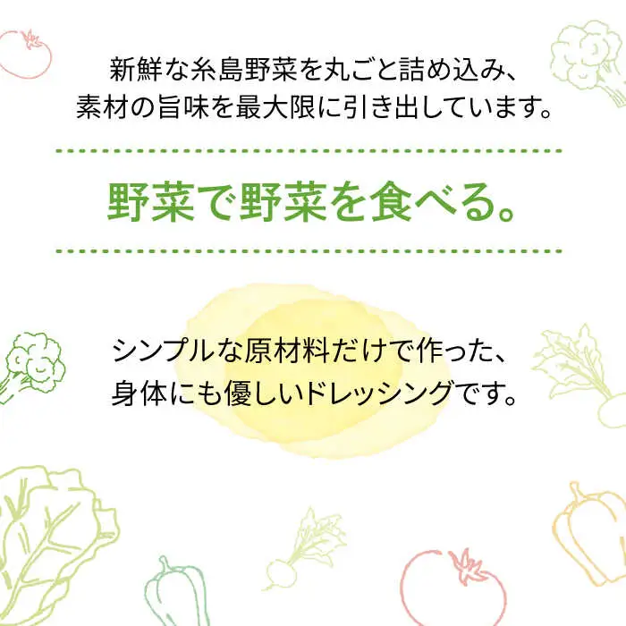 【 全6回 定期便 】 糸島 野菜 を 食べる 生 ドレッシング お任せ 3本 セット 《糸島》【糸島正キ】 [AQA012]
