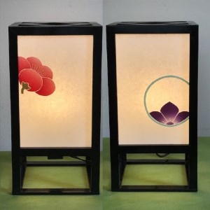 着物生地で作ったおしゃれな行灯（あんどん） のぞき紋