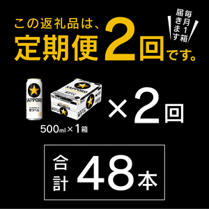【定期便2回】黒ラベルビール 500ml×1箱(24缶) (T0083-2102)
