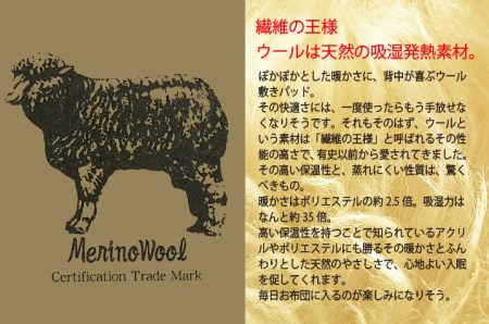 メリノウール敷パッド シングルサイズ アイボリー KW31000 プレミアム温泉毛布 温泉に入っているような優しい暖かさ 遠赤外線効果で体の芯から暖かい [1826]
