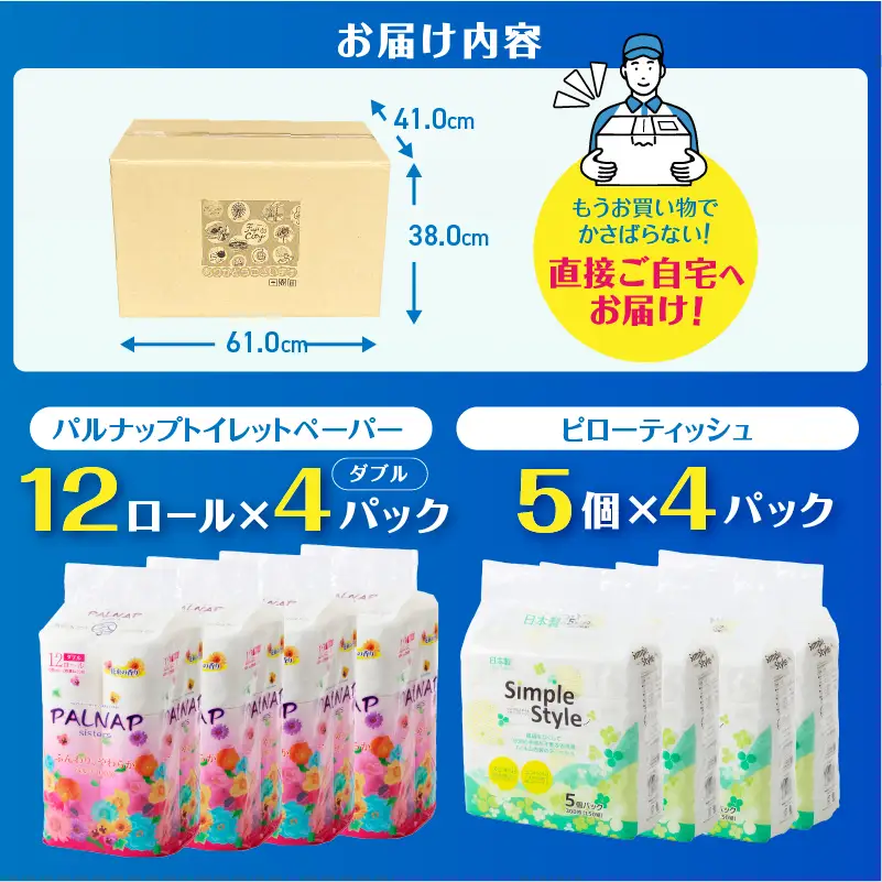 トイレットペーパー と ティッシュペーパーのセット[sf002-128]