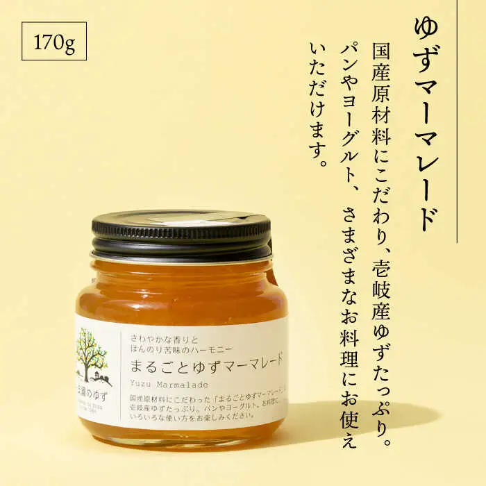 壱岐のゆずを使用した農産加工品セット(ゆず濃縮果汁・ゆず佃煮・マーマレード) [JBO021] ジャム