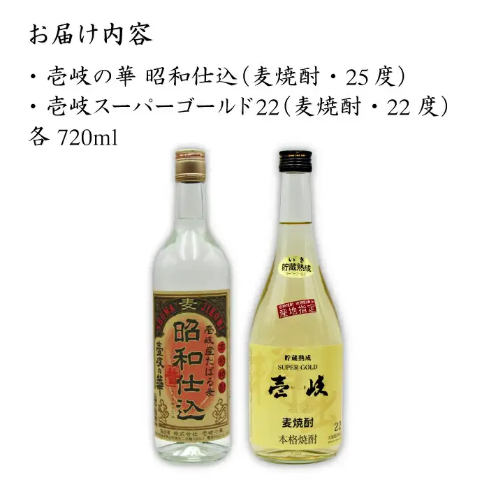 麦焼酎 お酒 飲み比べ 壱岐スーパーゴールド22度 昭和仕込み 2本セット[JDB059]麦焼酎 お酒