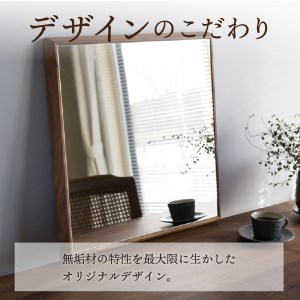 【飛散防止効果】SENNOKI Stellaステラ アメリカンチェリーW440×D35×H440mm(3kg)木枠正方形デザインインテリアミラー【2406M05030】