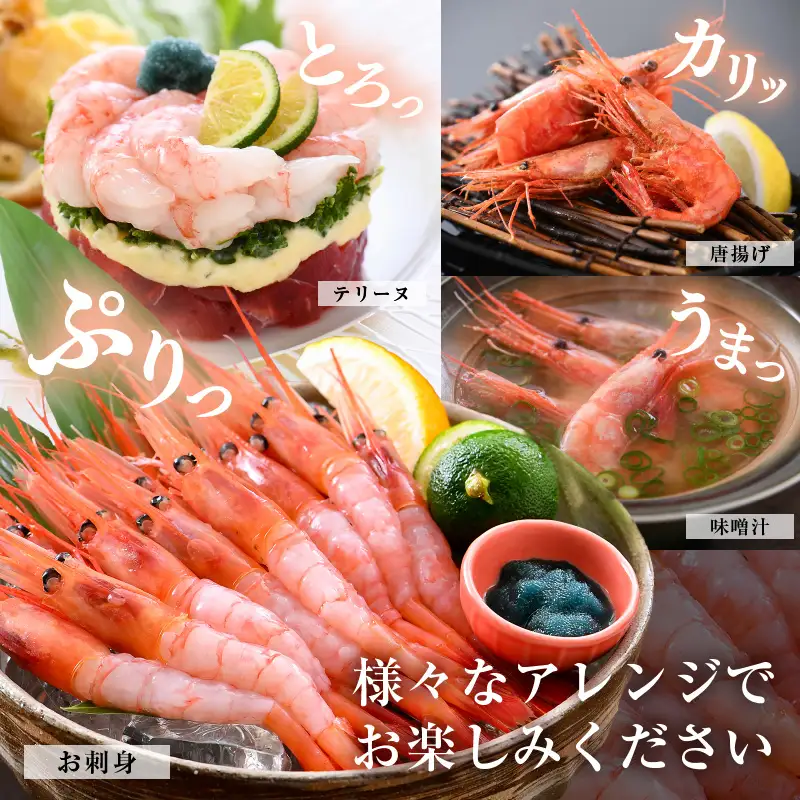 甘エビ 1.1kg (550g×2箱) 中サイズ エビ 冷凍 [A-23109]