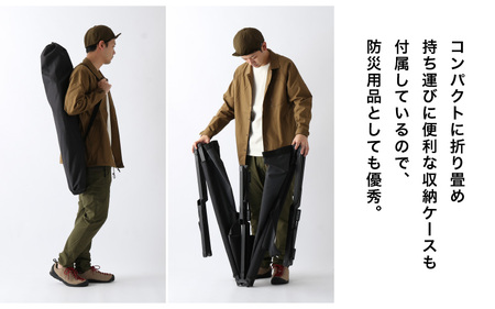 DVERG 折り畳み式コット ブラック1台 ハイタイプ 収納袋付き アウトドア [D-8008]